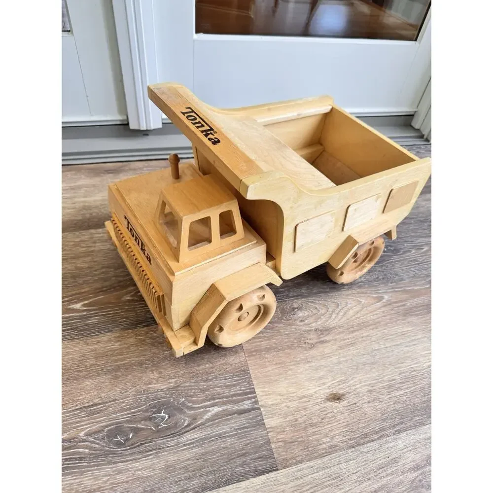 Vintage Tonka Wooden Dump Truck Handcrafted Display Toy Collectible - 19x12”